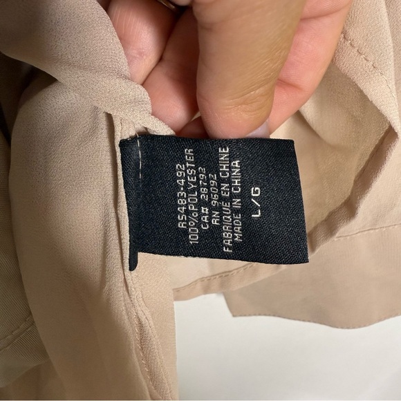 Renuar Split Neck 2-in-1 Shirt Size Large Bone Color NWT - Picture 5 of 7